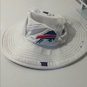 New Era White Kids Hat with Blue and Red Logo